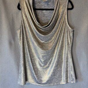 Worthington Metallic Gold Drape Blouse. Excellent Condition.